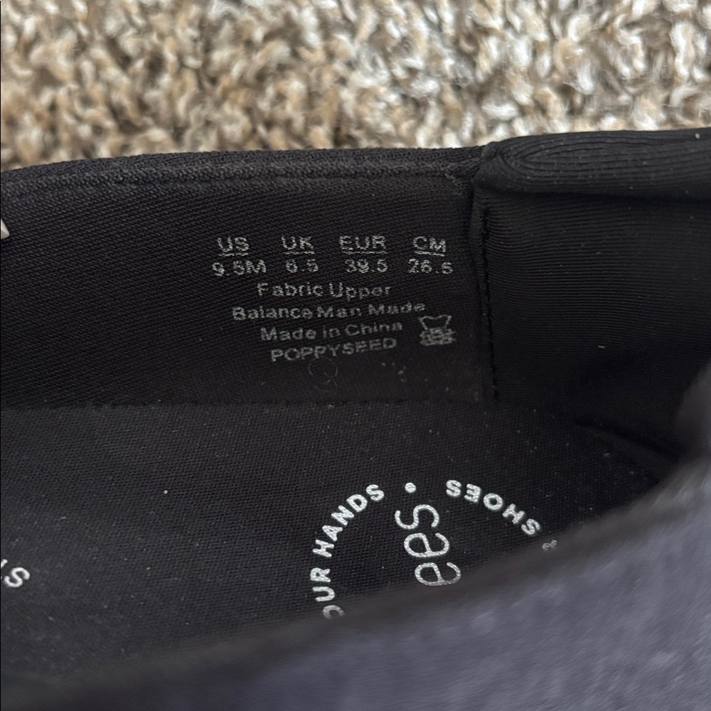 Bzees Black Women's Flats with Subtle Sparkle - Picture 6 of 6